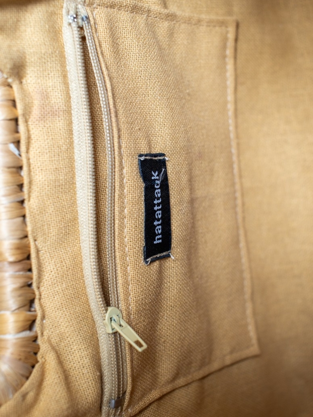 Hat Attack Tan Woven Tote with Interior Zip Pocket. Will Ship In Two Days - Picture 4 of 7